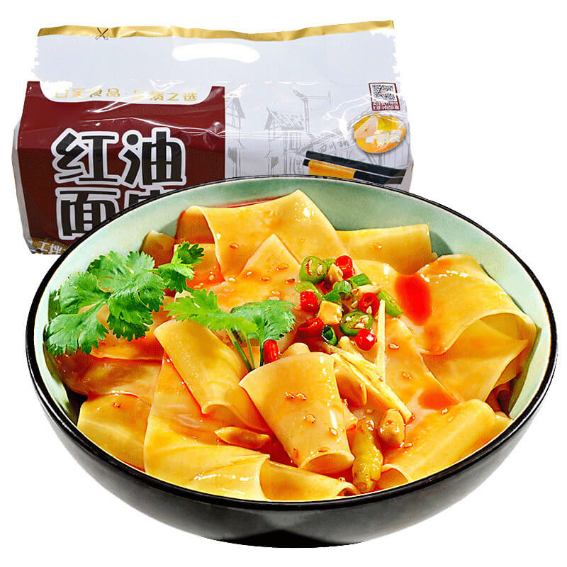 紅油面皮420g大碗寬面四連包方便面